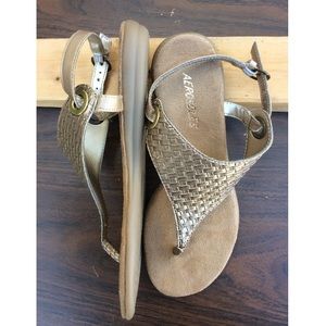 Aerosoles Gold and Tan Sandals